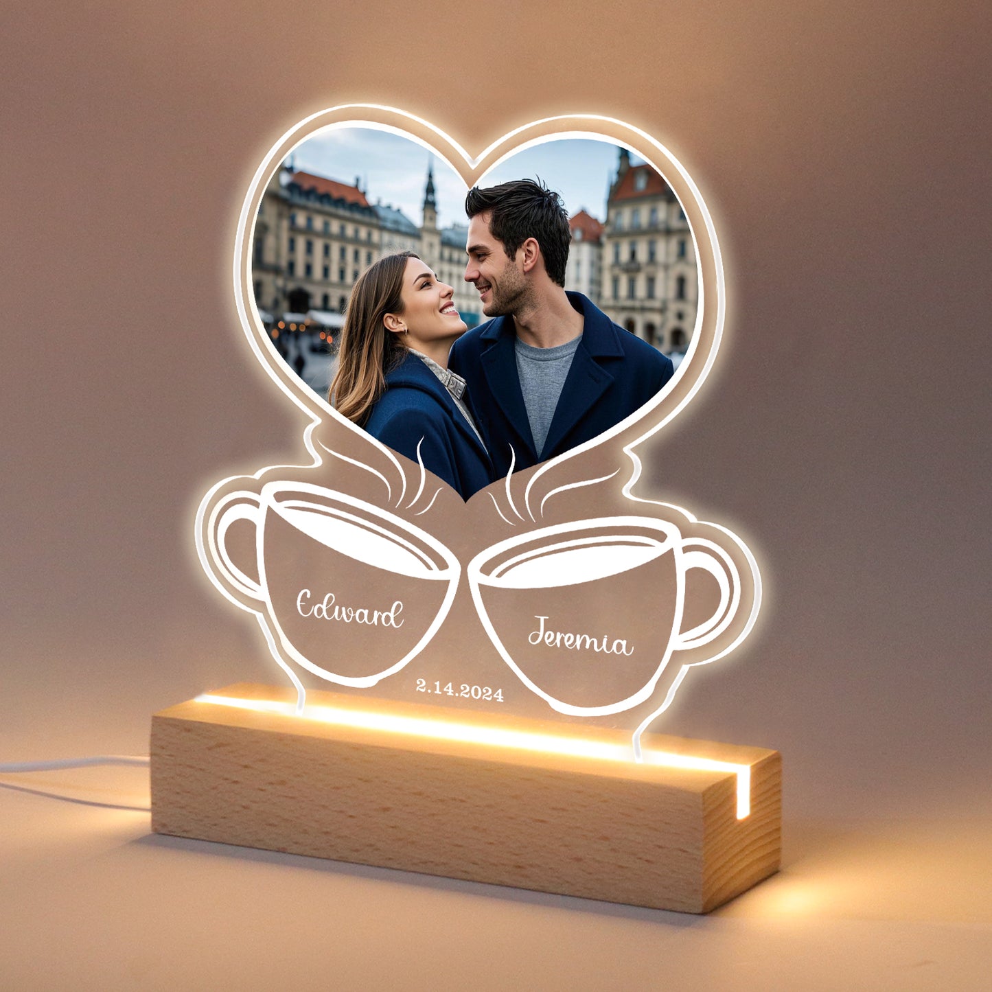 Custom Acrylic Picture Frame with Photo and LED lighting