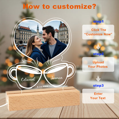 Custom Acrylic Picture Frame with Photo and LED lighting