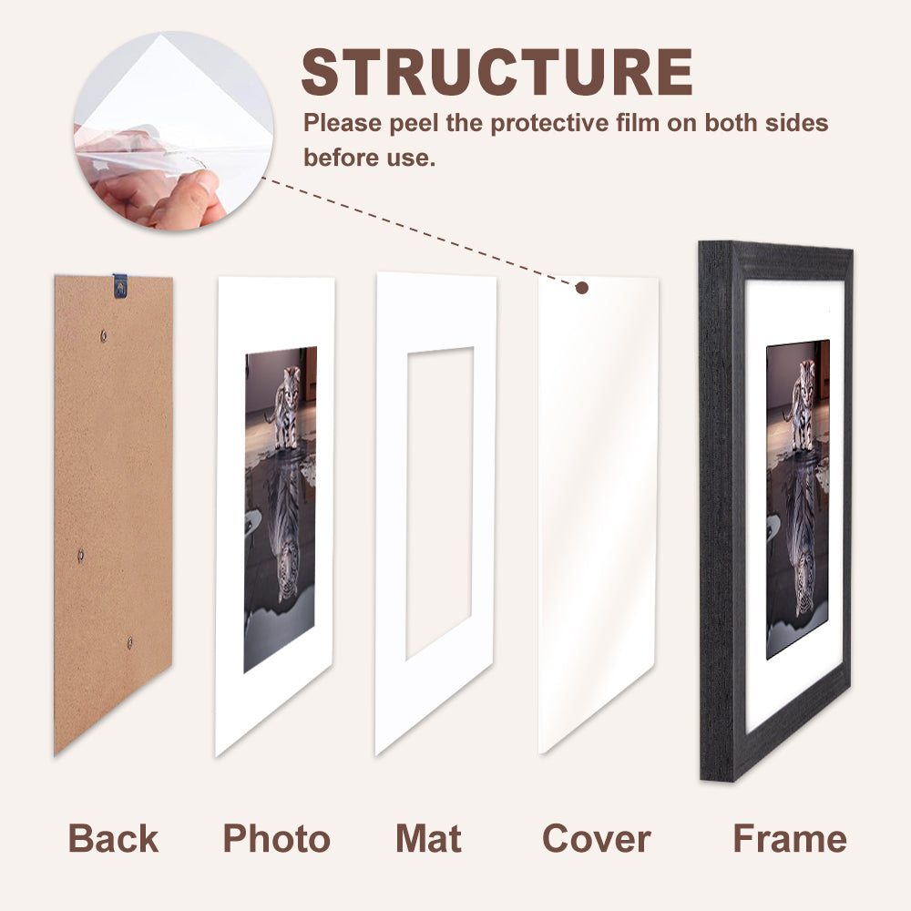4X6 5X7 8X10 A3 A4 Europe Style Black Decorative Wall Black Picture Frames MDF Wooden Photo Frame