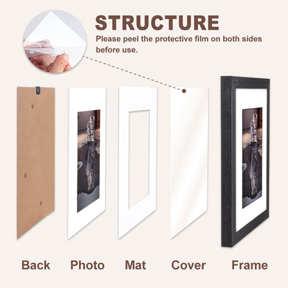 4X6 5X7 8X10 A3 A4 Europe Style Black Decorative Wall Black Picture Frames MDF Wooden Photo Frame