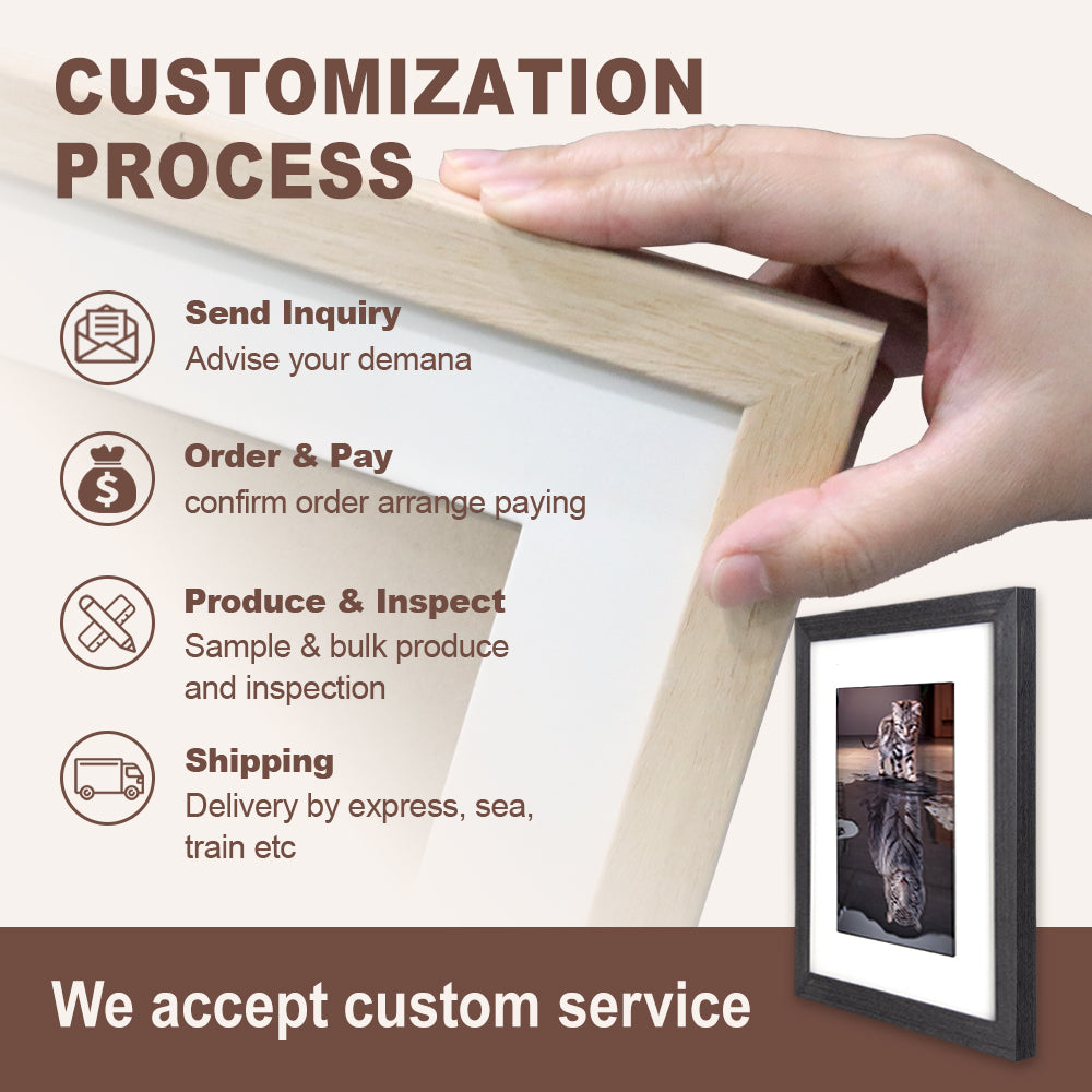 4X6 5X7 8X10 A3 A4 Europe Style Black Decorative Wall Black Picture Frames MDF Wooden Photo Frame