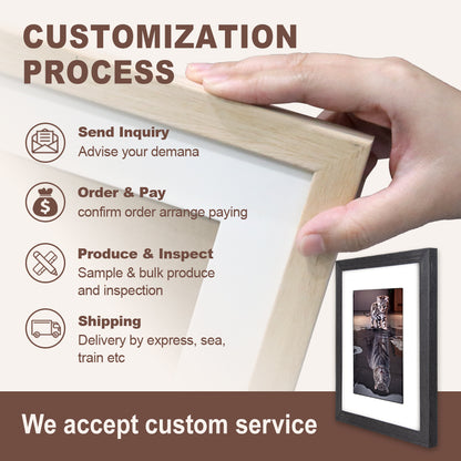 4X6 5X7 8X10 A3 A4 Europe Style Black Decorative Wall Black Picture Frames MDF Wooden Photo Frame