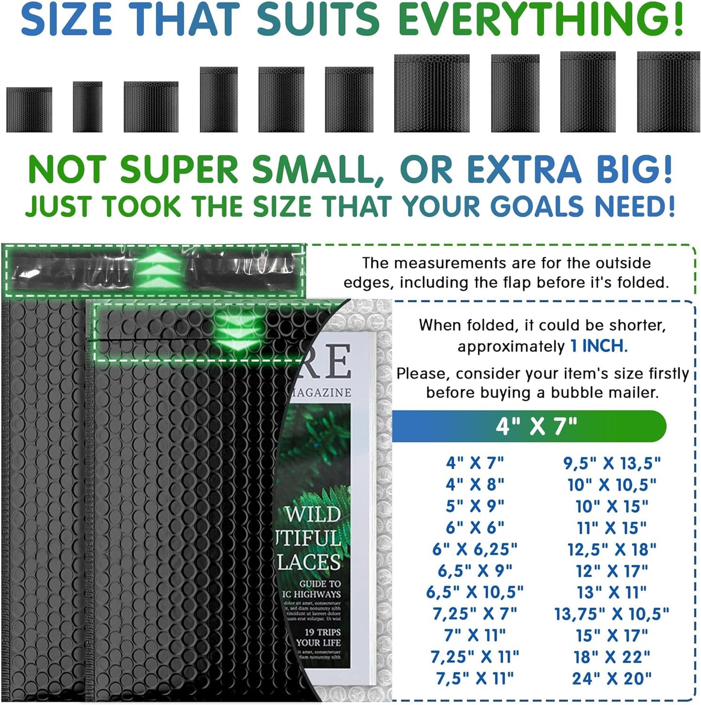 Shiny Black Metallic Poly Bubble Mailer