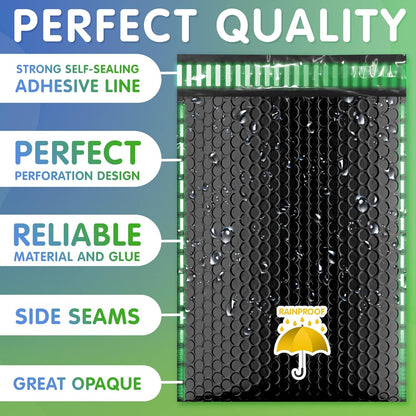 Shiny Black Metallic Poly Bubble Mailer