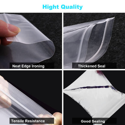 400 Pcs Small Plastic Bags, Resealable Clear Jewelry Bags, Small Baggies, Poly Reclosable Mini Bag, 4 Assorted Sizes 6x3.9 4.7x3.1 3.5x2.3 2.7x2IN, 2 Mil Zipper Bag for Jewelry Pill Packaging VOPTON